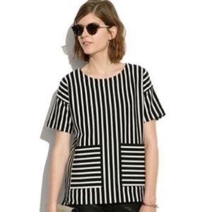 Madewell Stripe Play Pullover Box Top Pockets Size XS